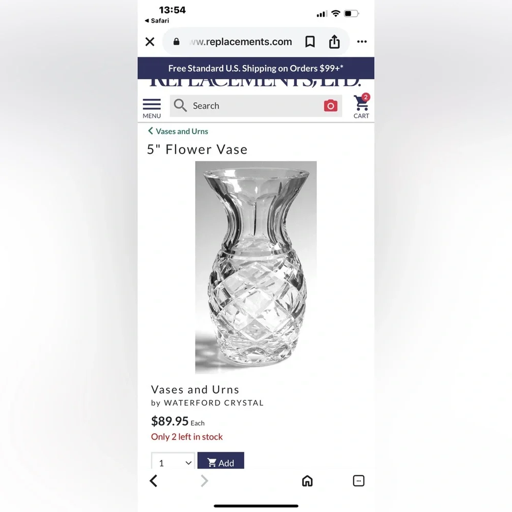 Signed VINTAGE WATERFORD CRYSTAL VASE 5 1/2